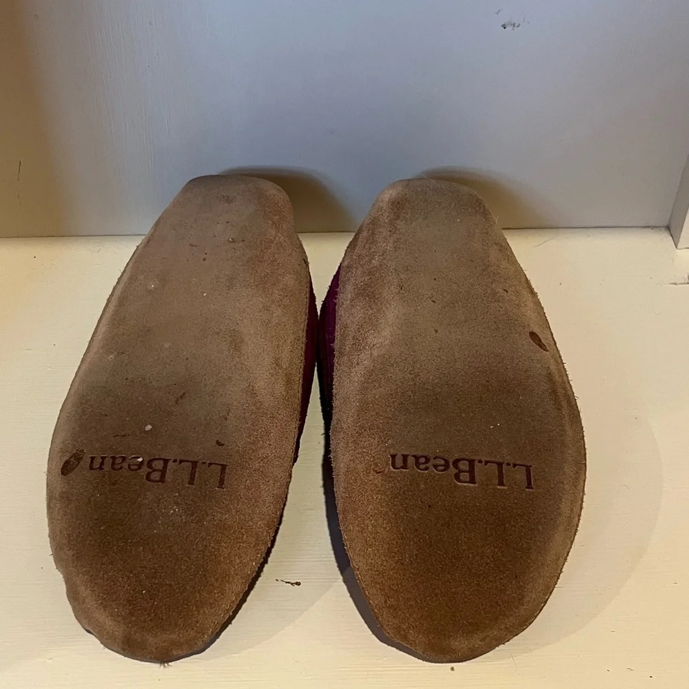 L.L. Bean kids Wicked Good Mocs slippers, rich maroon, size 13.